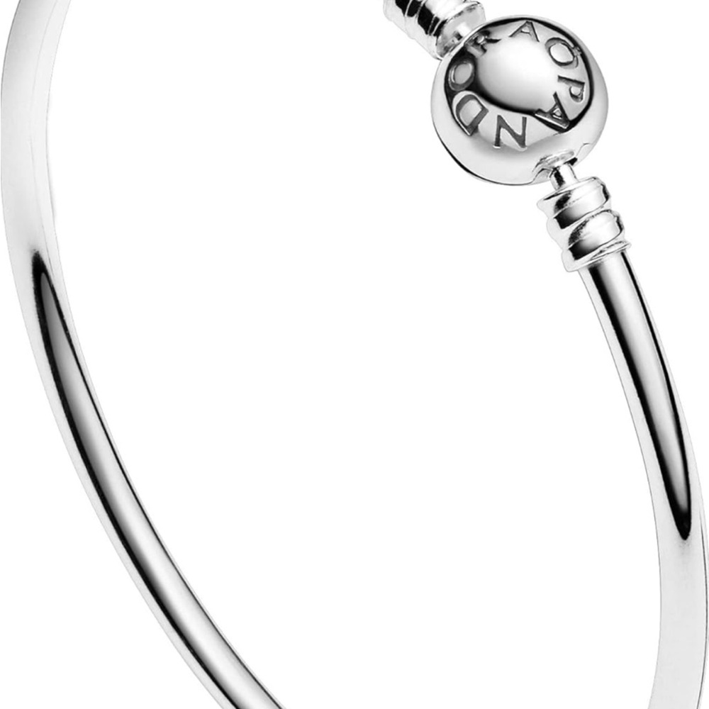 NIB Pandora Sterling Silver Bangle w/Pandora charm - Picture 5 of 7